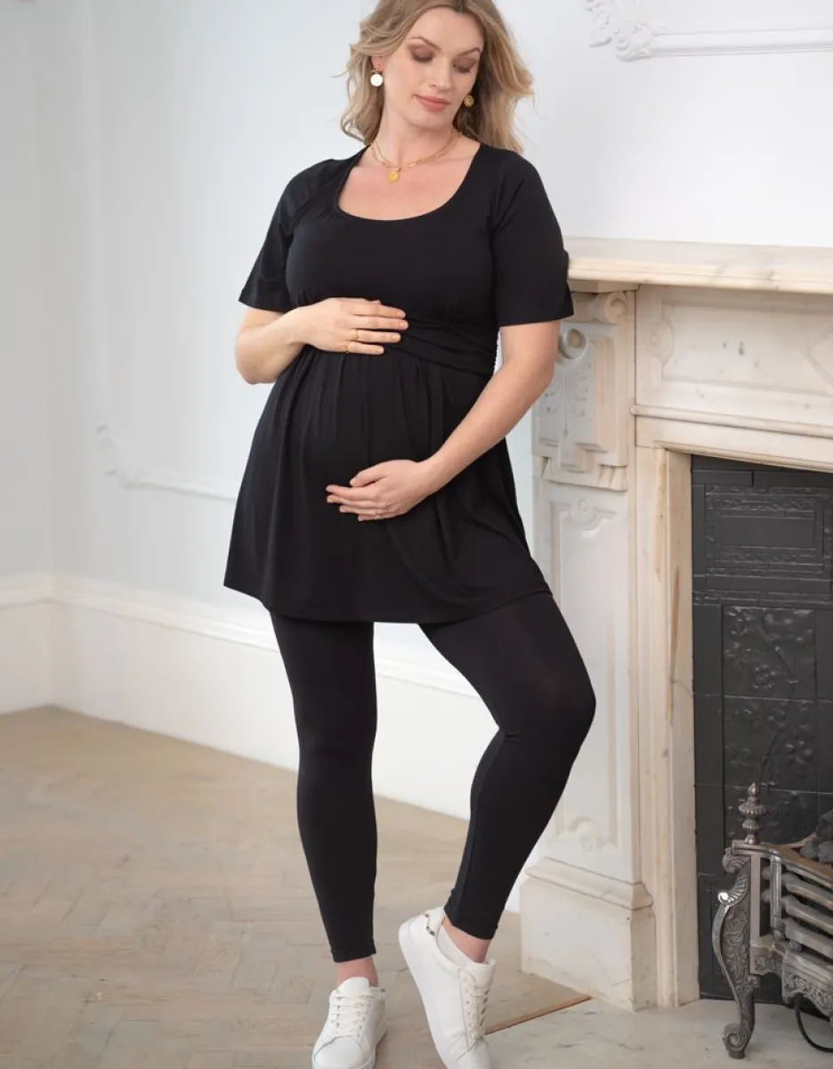 Clearance Curve Zwarte Tricot Zwangerschaps- En Borstvoedingstuniek Vrouw Topjes
