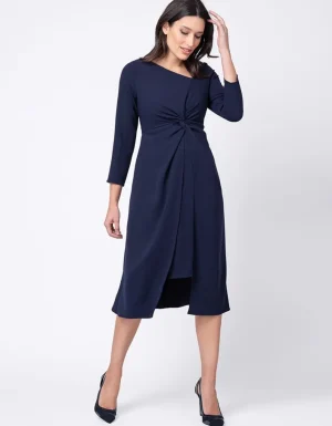 Cheap Premium Knotted Maternity Midi Dress Vrouw Jurken