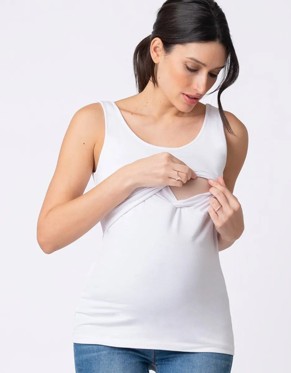 Outlet Witte Positie- En Voedingstanktop Vrouw Topjes