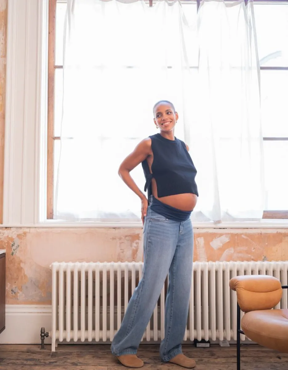 Cheap Zwangerschapsjeans Met Wijde Pijpen Voor Halverwege De Buik Vrouw Jeans