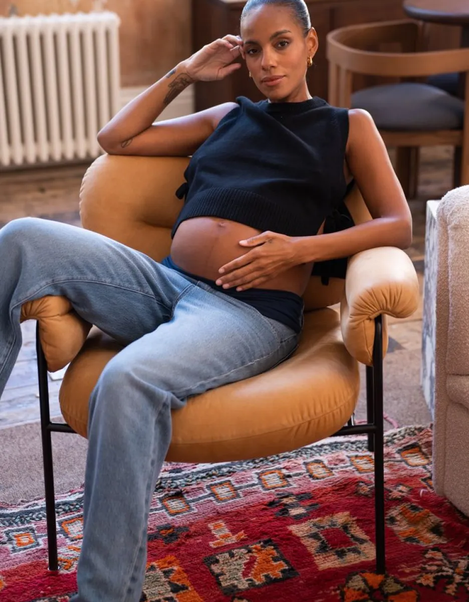 Cheap Zwangerschapsjeans Met Wijde Pijpen Voor Halverwege De Buik Vrouw Jeans